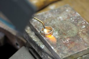 An insight into the soldering process -18ct gold bi-metal wedding ring