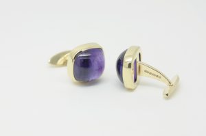 Amethyst and Gold Cufflinks by Macdara Ó Graham